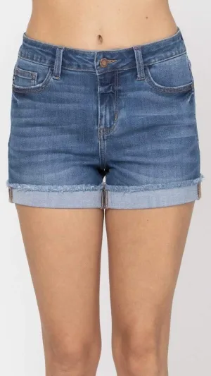 Judy Blue Rolled Cuff Denim Shorts
