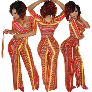Jumpsuit Women overall sexy fashion high waist jumpsuits long pants Rompers plus size Bandage Romper with sashes