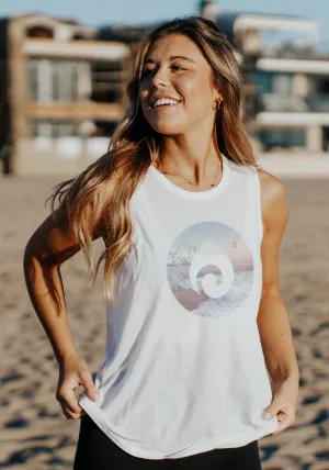 KCA Ocean View Graphic Muscle Tank – White/CMYK
