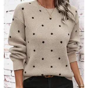 Ladies' Polka Dot Knit Jumper | Chic, Comfy, Year-Round Essential