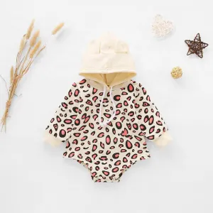 Leopard  Long Sleeve One Piece Romper 6M-18M