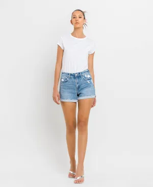 Liam- High Rise Cuffed A Line Shorts