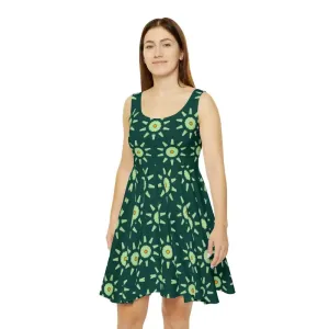 Light Green Floral Skater Dress for Striking Style