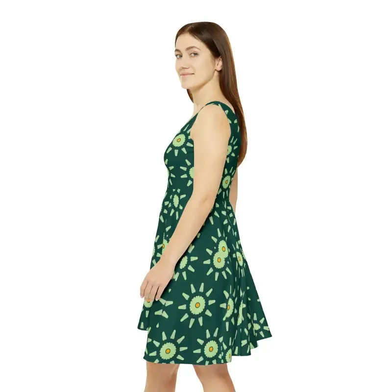 Light Green Floral Skater Dress for Striking Style