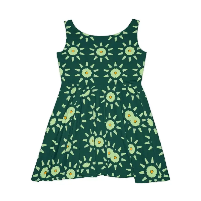 Light Green Floral Skater Dress for Striking Style