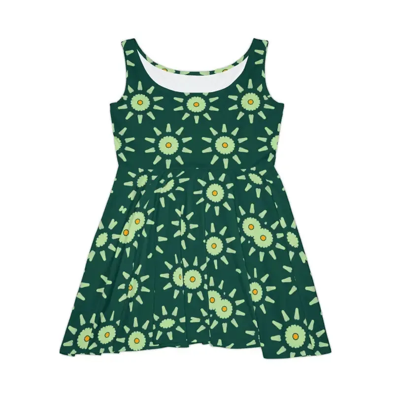 Light Green Floral Skater Dress for Striking Style