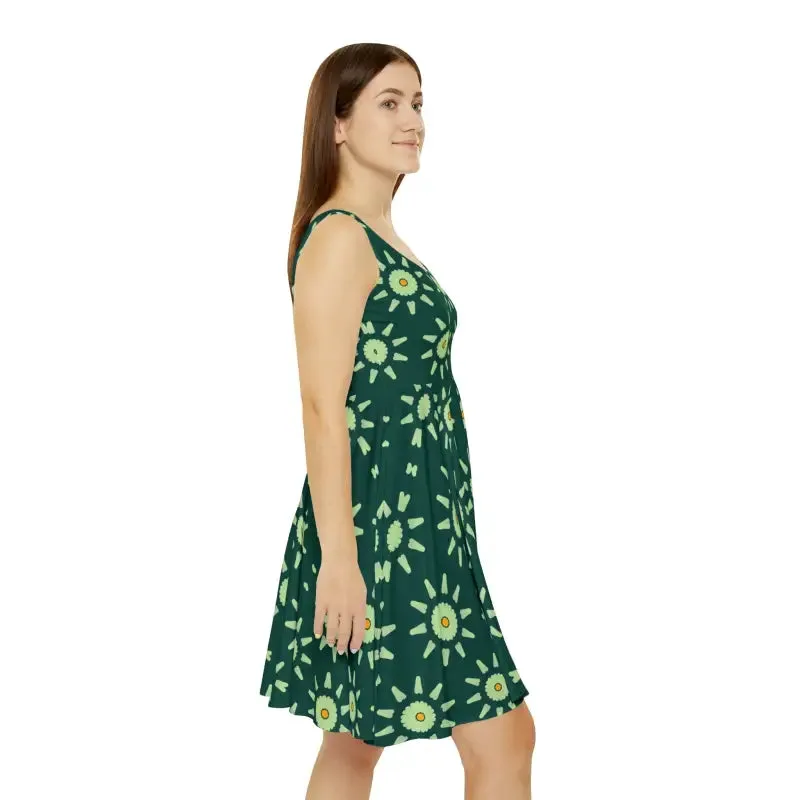 Light Green Floral Skater Dress for Striking Style