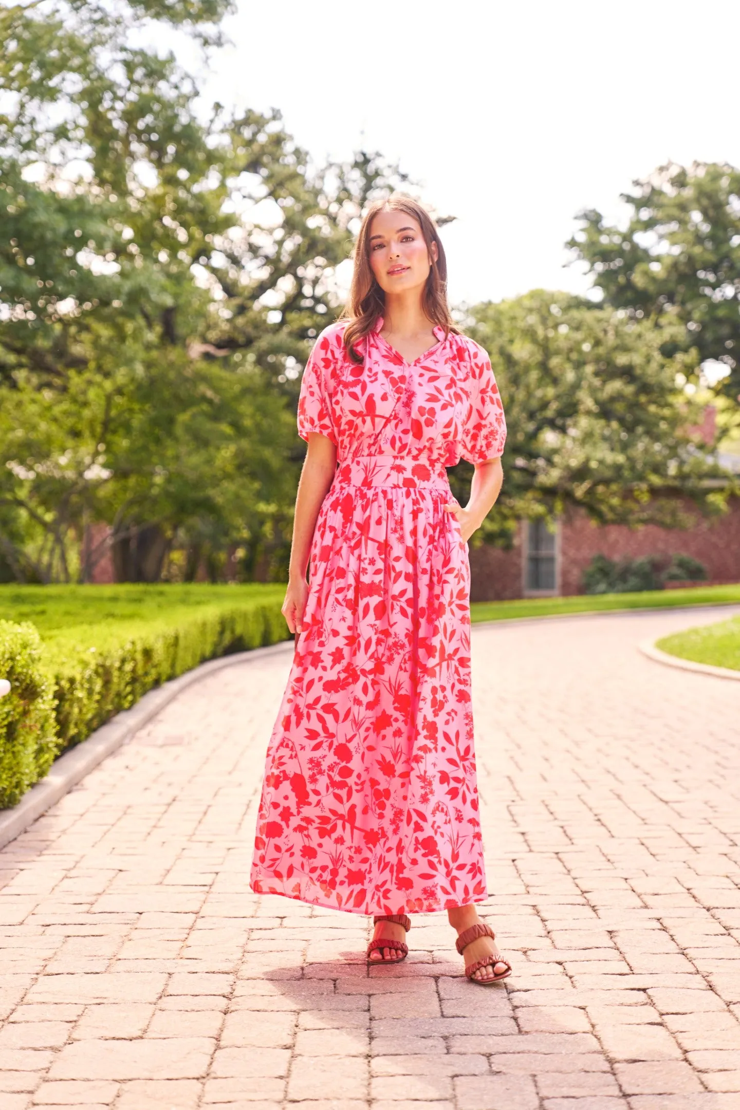 Lillian Skirt in Raspberry Wildflower