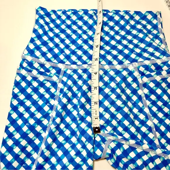 Lilly Pulitzer 8” South Beach High Rise Boca Blue Double Checking Bike Short