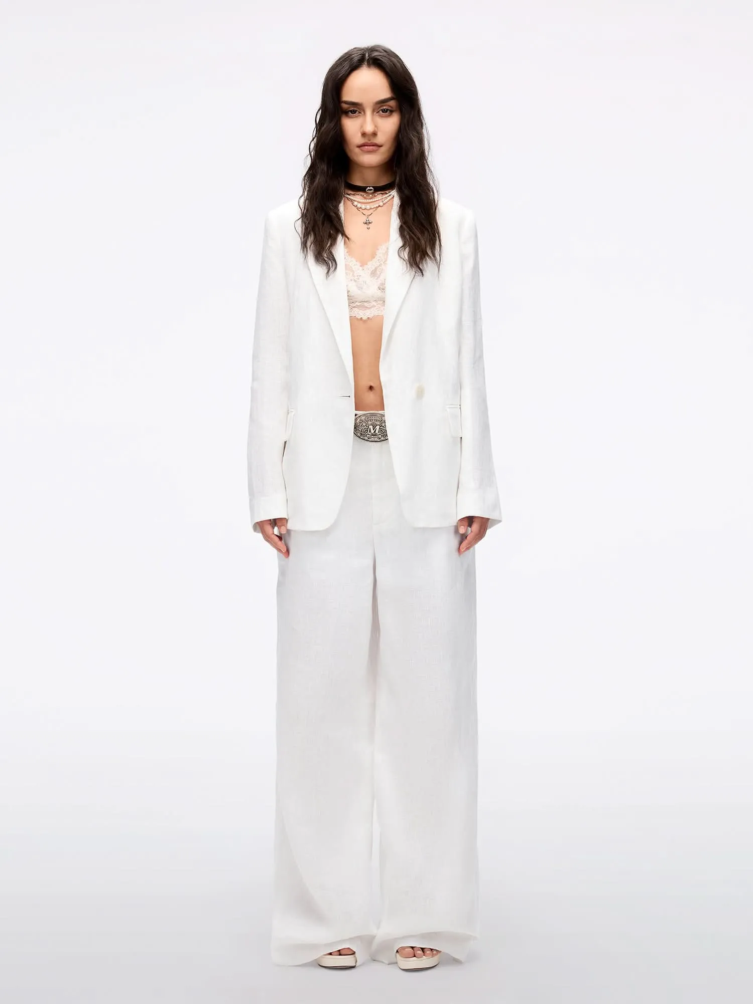 Linen Straight-Leg Pants