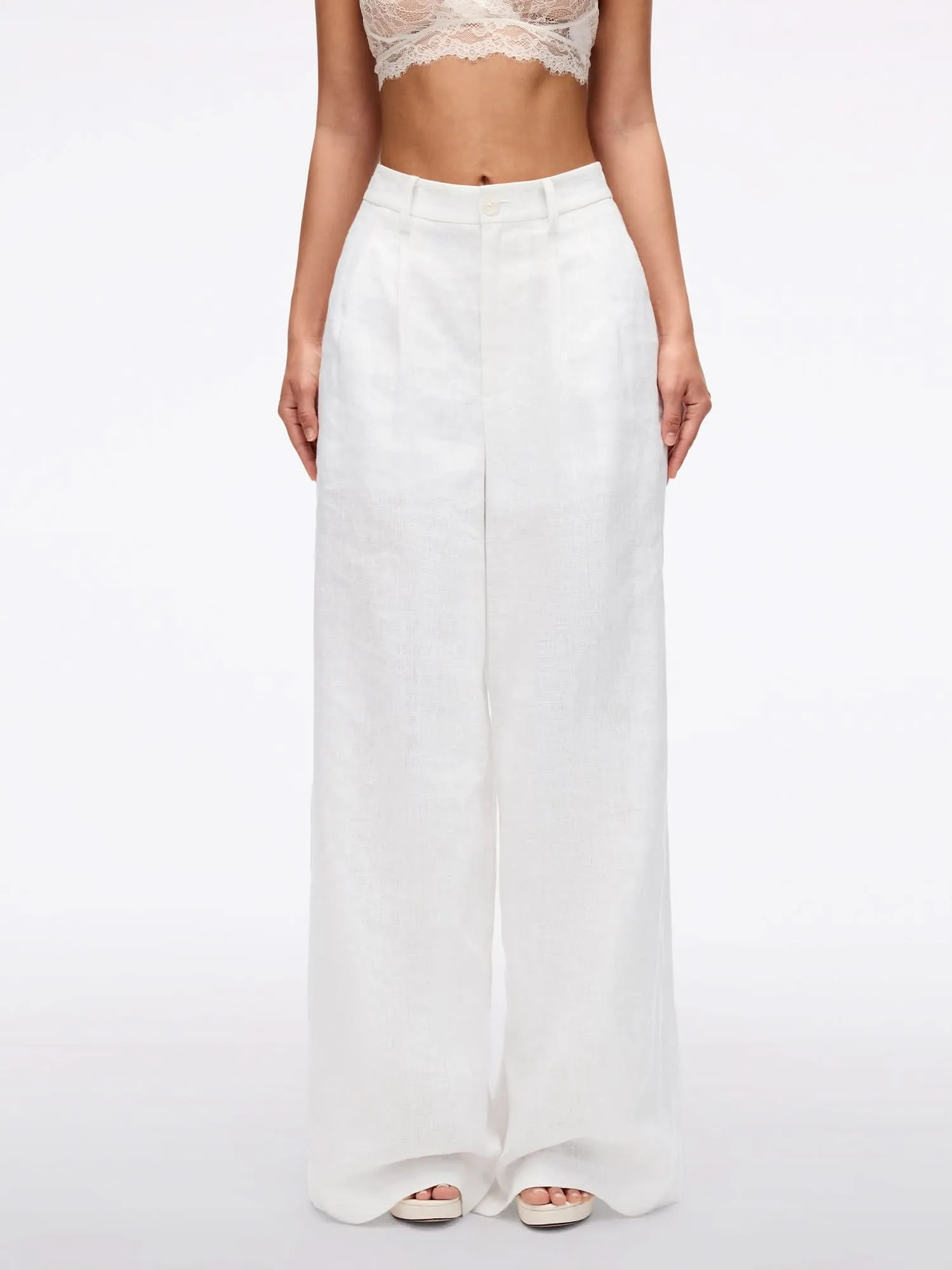 Linen Straight-Leg Pants