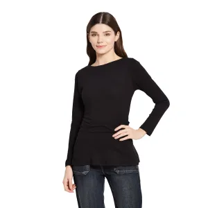 LONG SLEEVES WAIST RUFFLE TOP