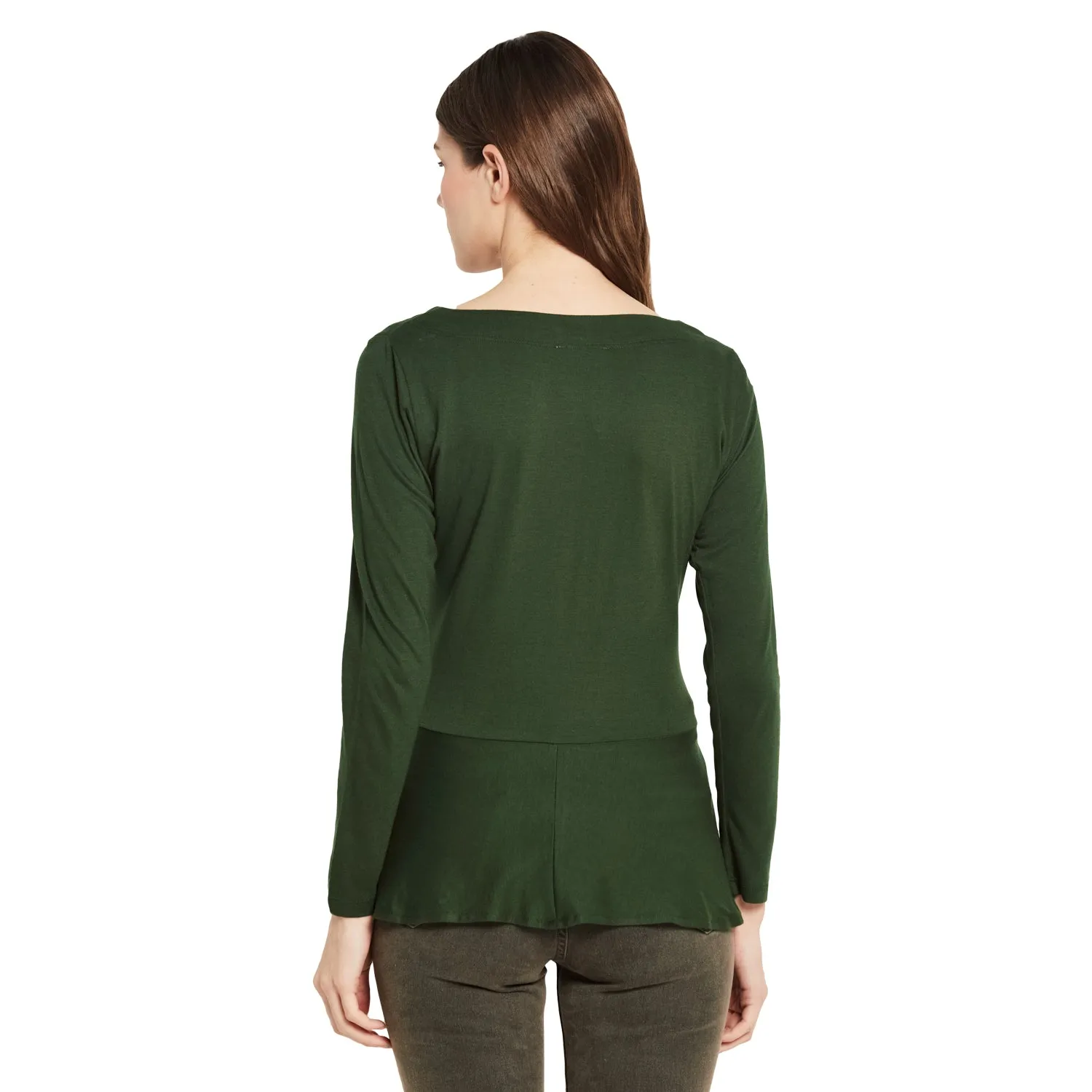 LONG SLEEVES WAIST RUFFLE TOP