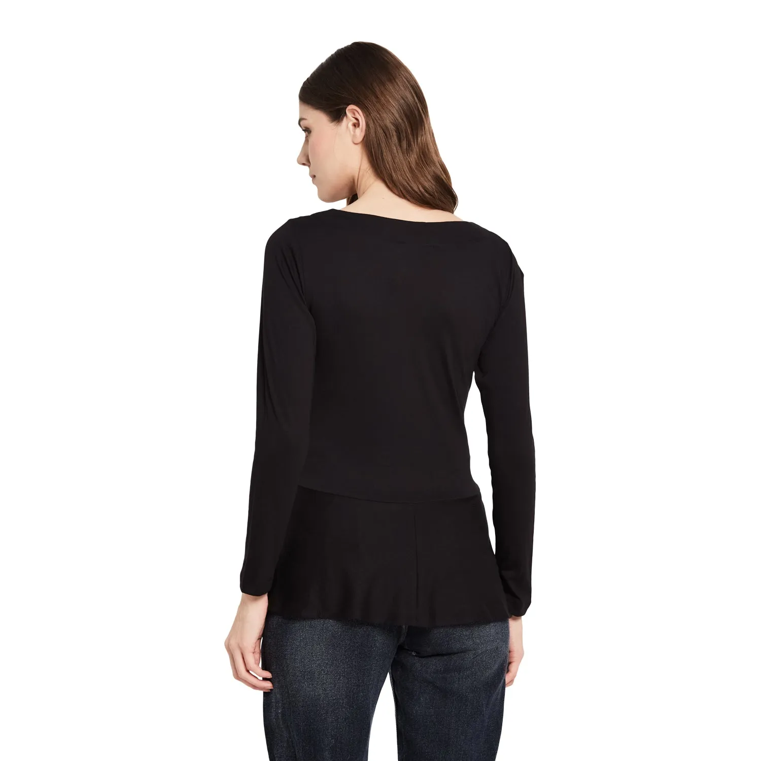 LONG SLEEVES WAIST RUFFLE TOP