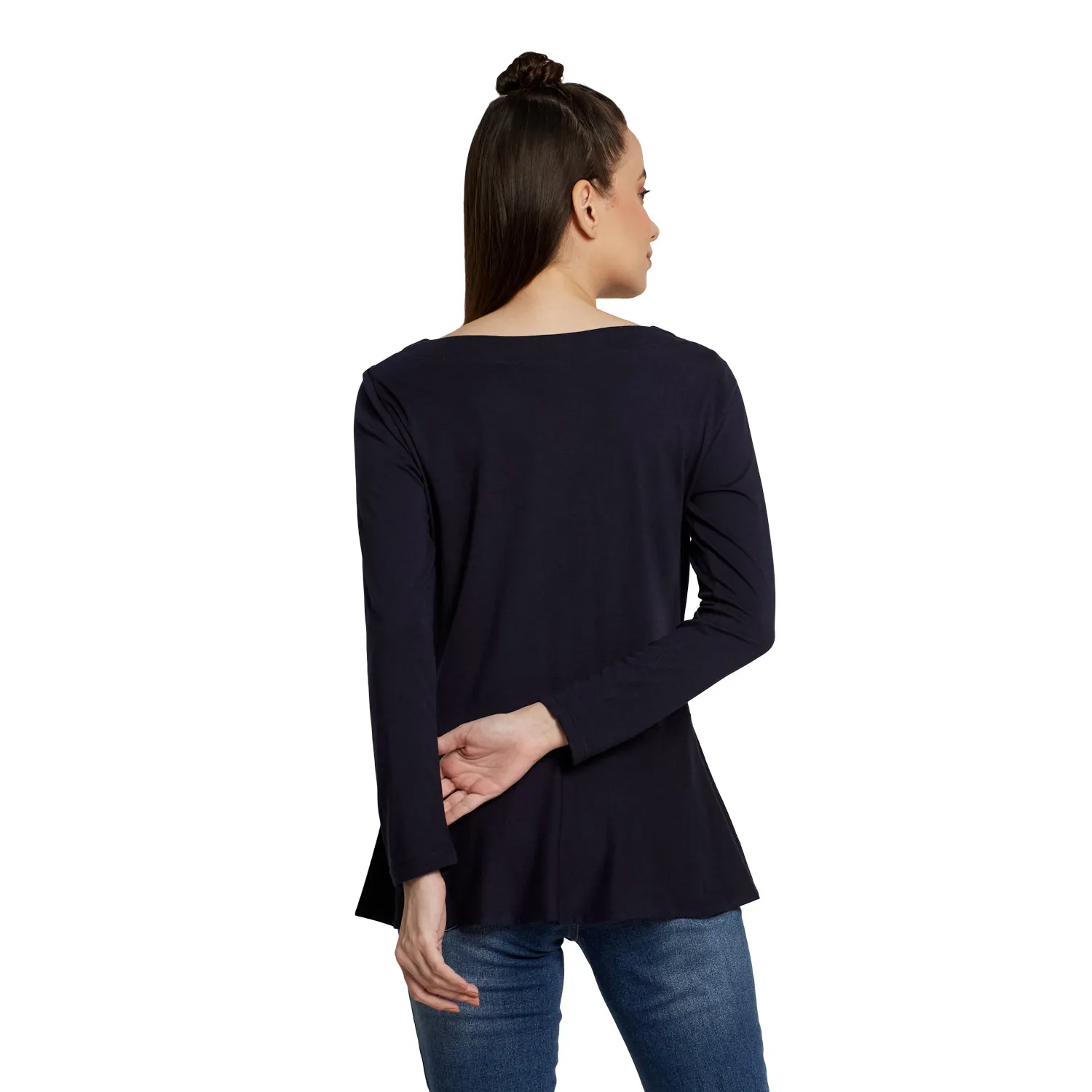 LONG SLEEVES WAIST RUFFLE TOP