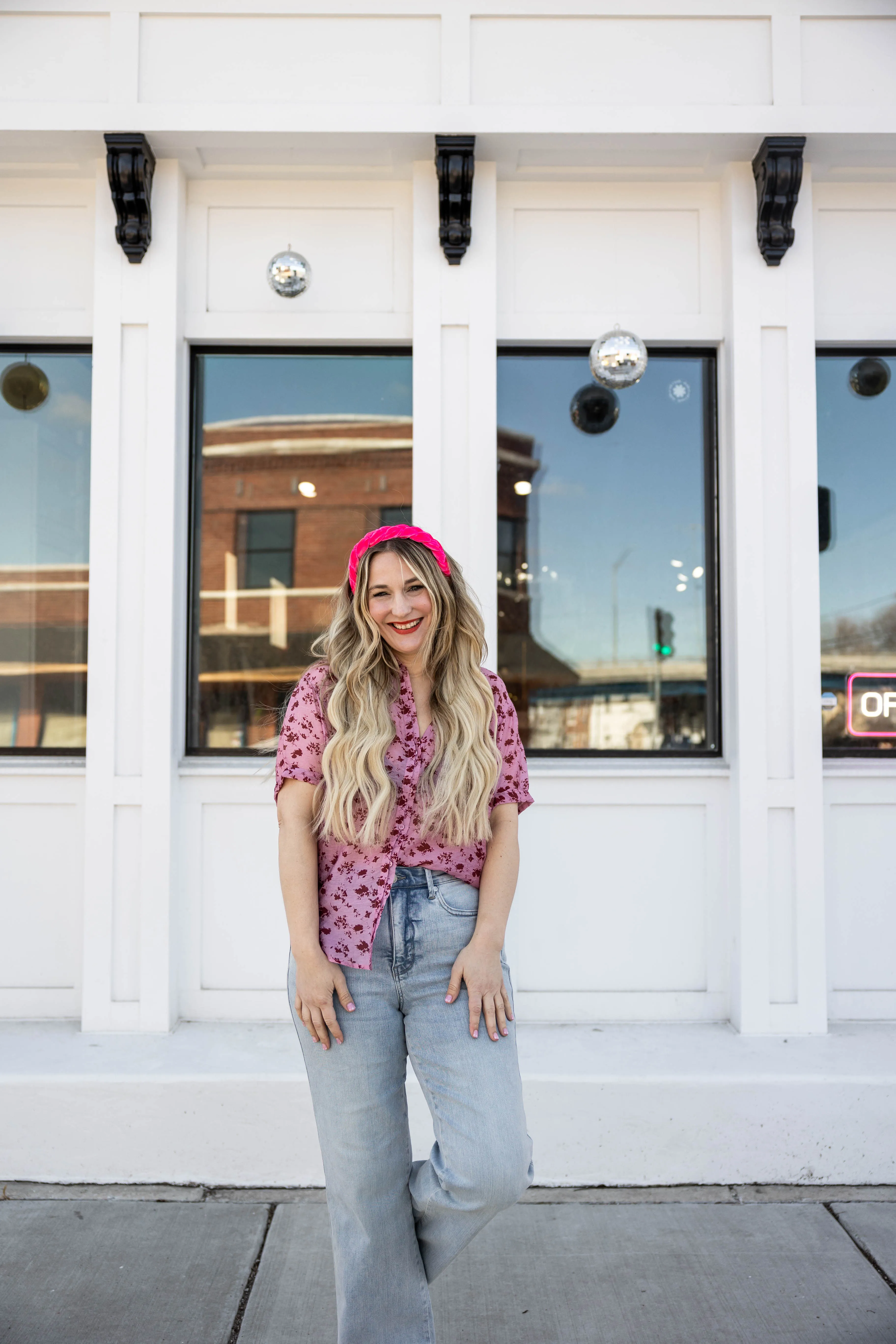 maggie top in pink floral