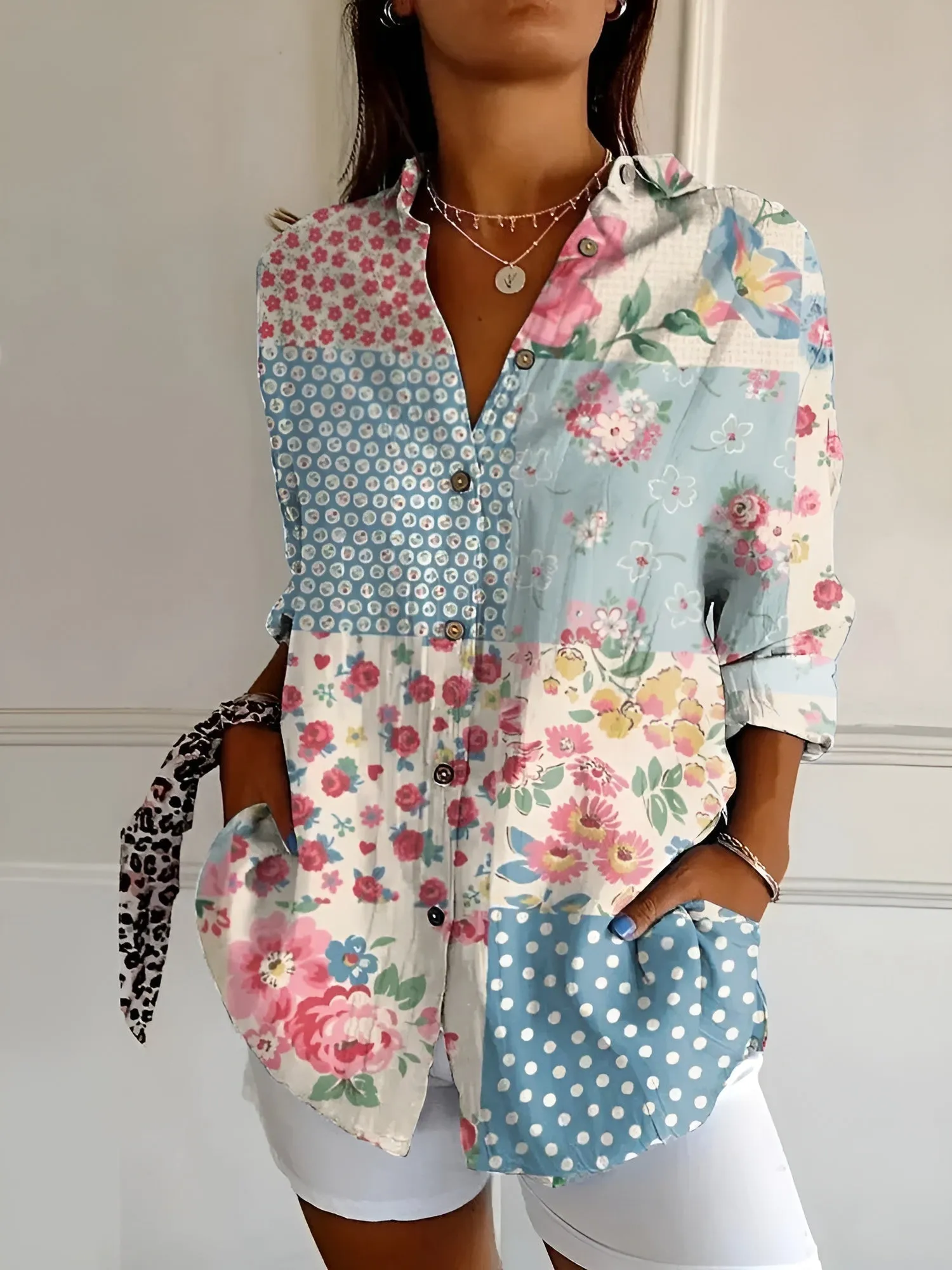 Maja Floral Wave Cotton Blouse