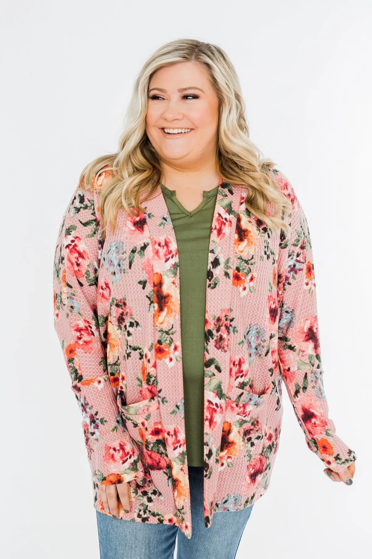 Making Promises Floral Cardigan- Dusty Rose