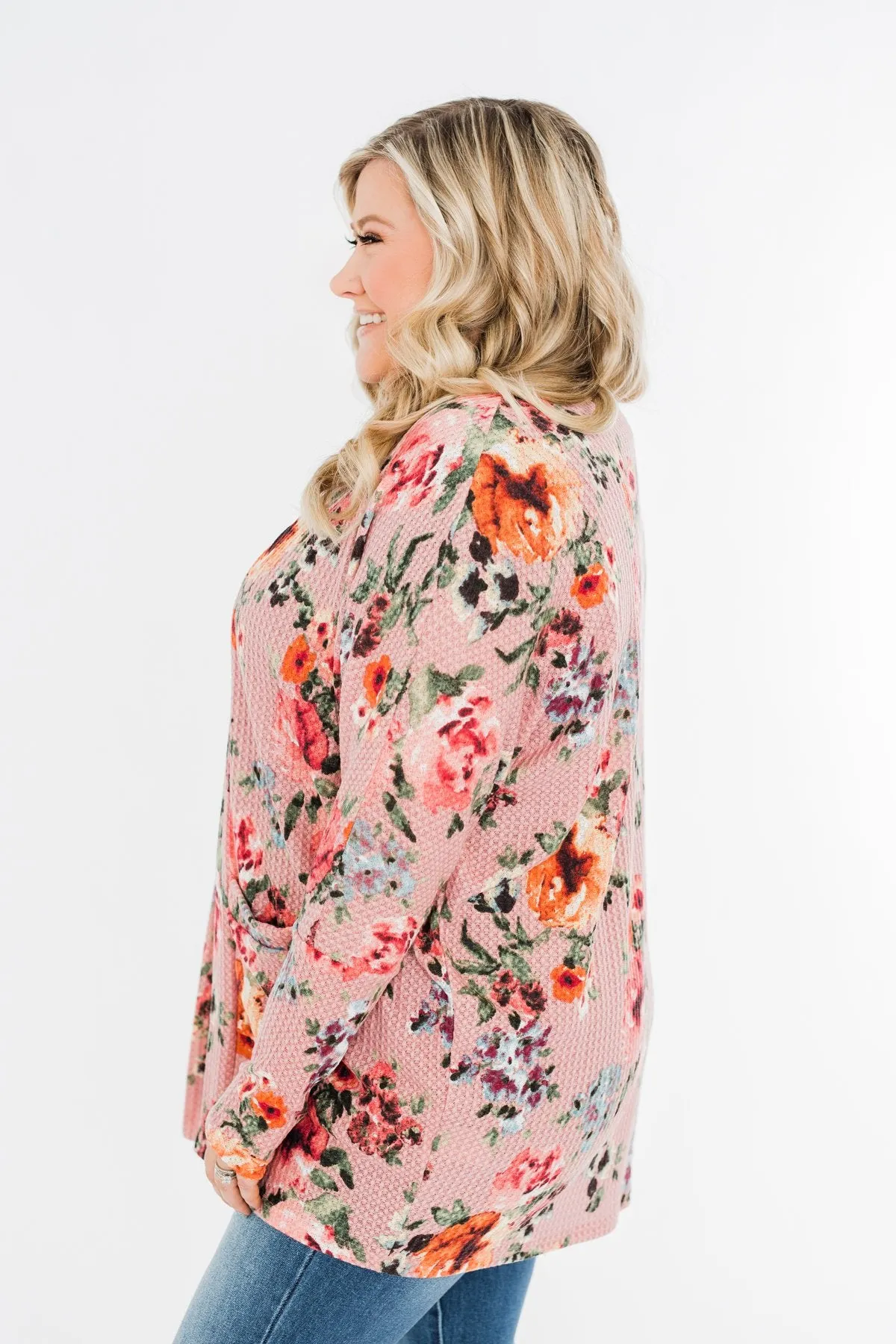 Making Promises Floral Cardigan- Dusty Rose