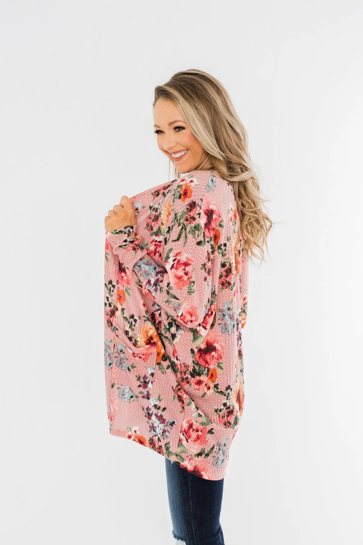 Making Promises Floral Cardigan- Dusty Rose