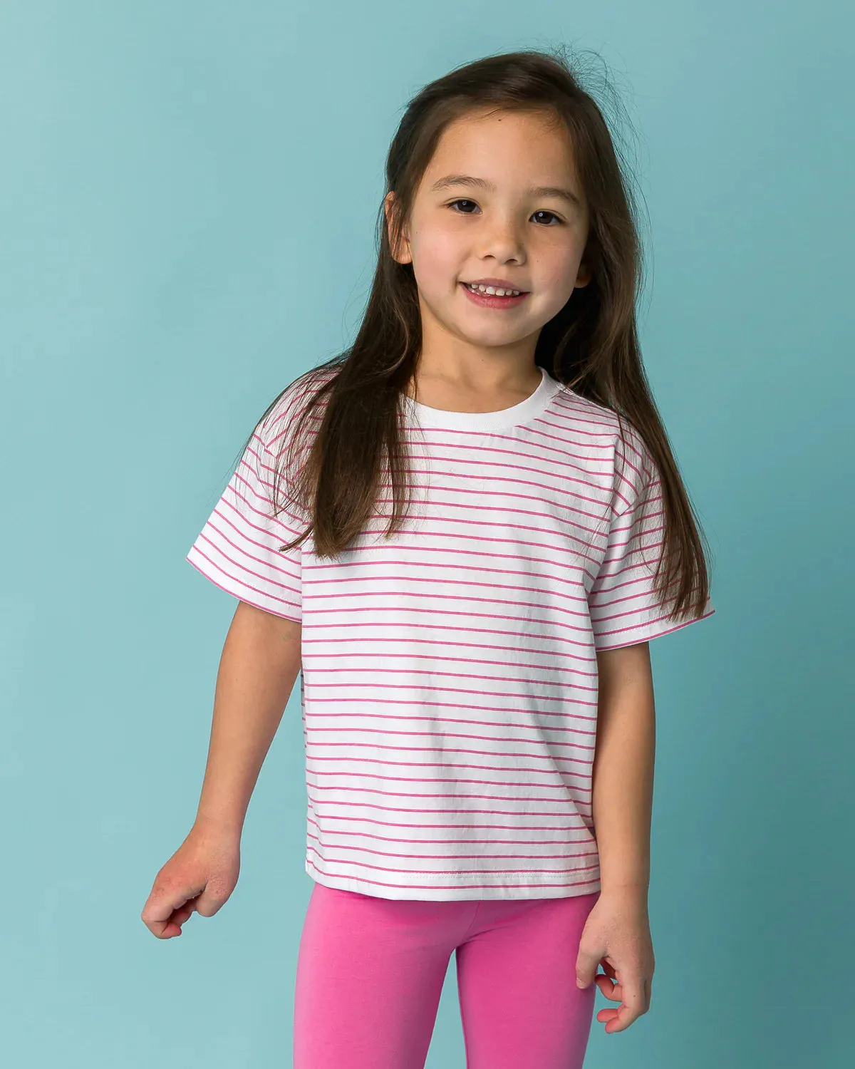 Malibu Pink Stripe Organic Easy Tee
