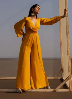 Mango Yellow Balloon Sleeves Jumpsuit