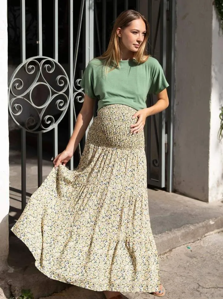 Maternity Floral print Maxi Skirt