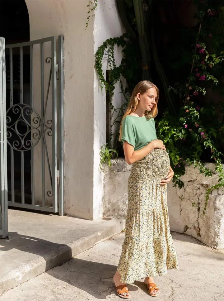 Maternity Floral print Maxi Skirt