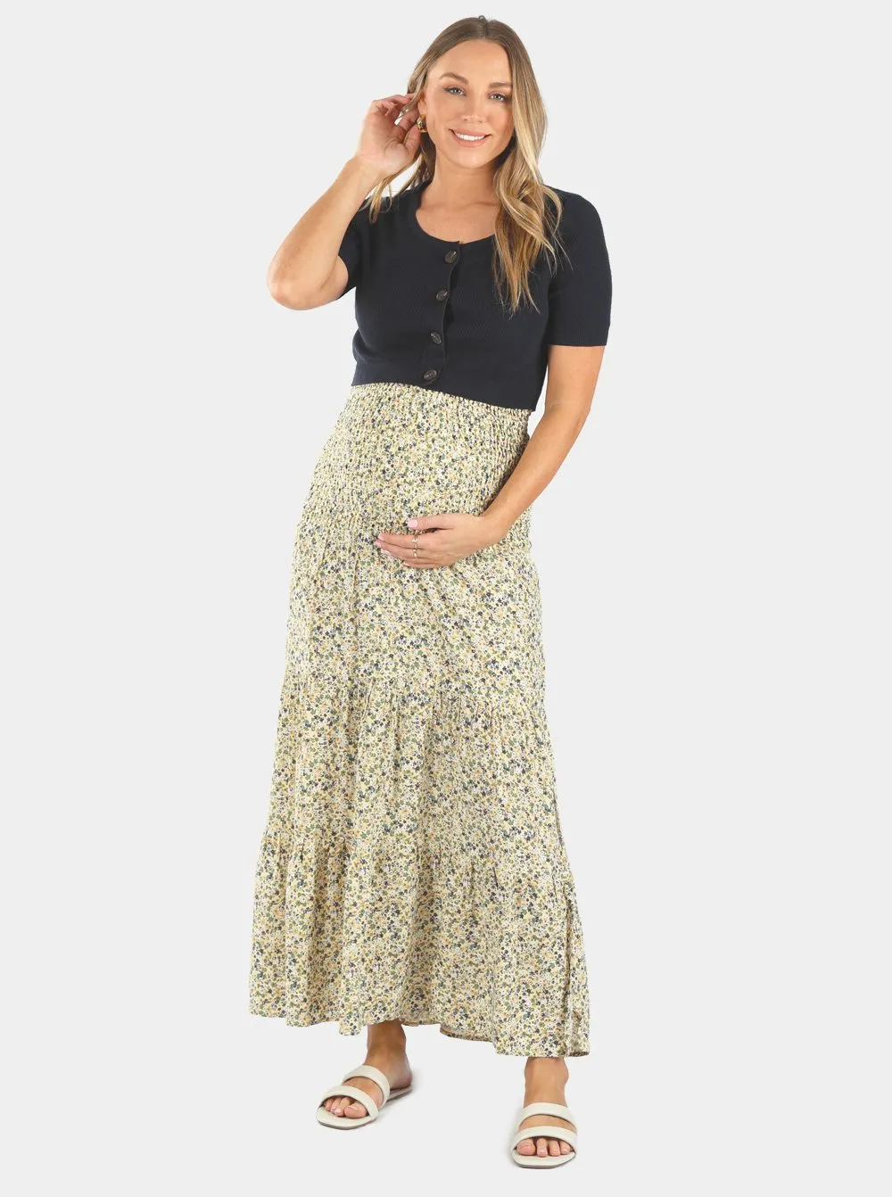 Maternity Floral print Maxi Skirt