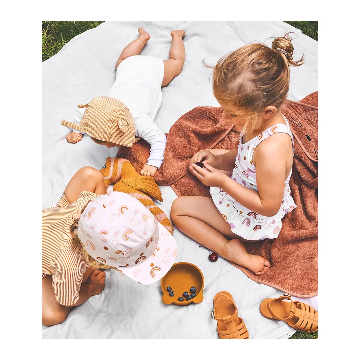 Max Swim Jumpsuit - Y/D stripe: Mustard/white