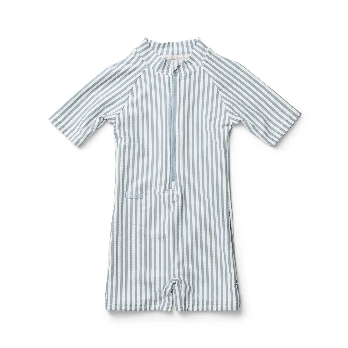 Max Swim Jumpsuit - Y/D stripe: Sea blue/white