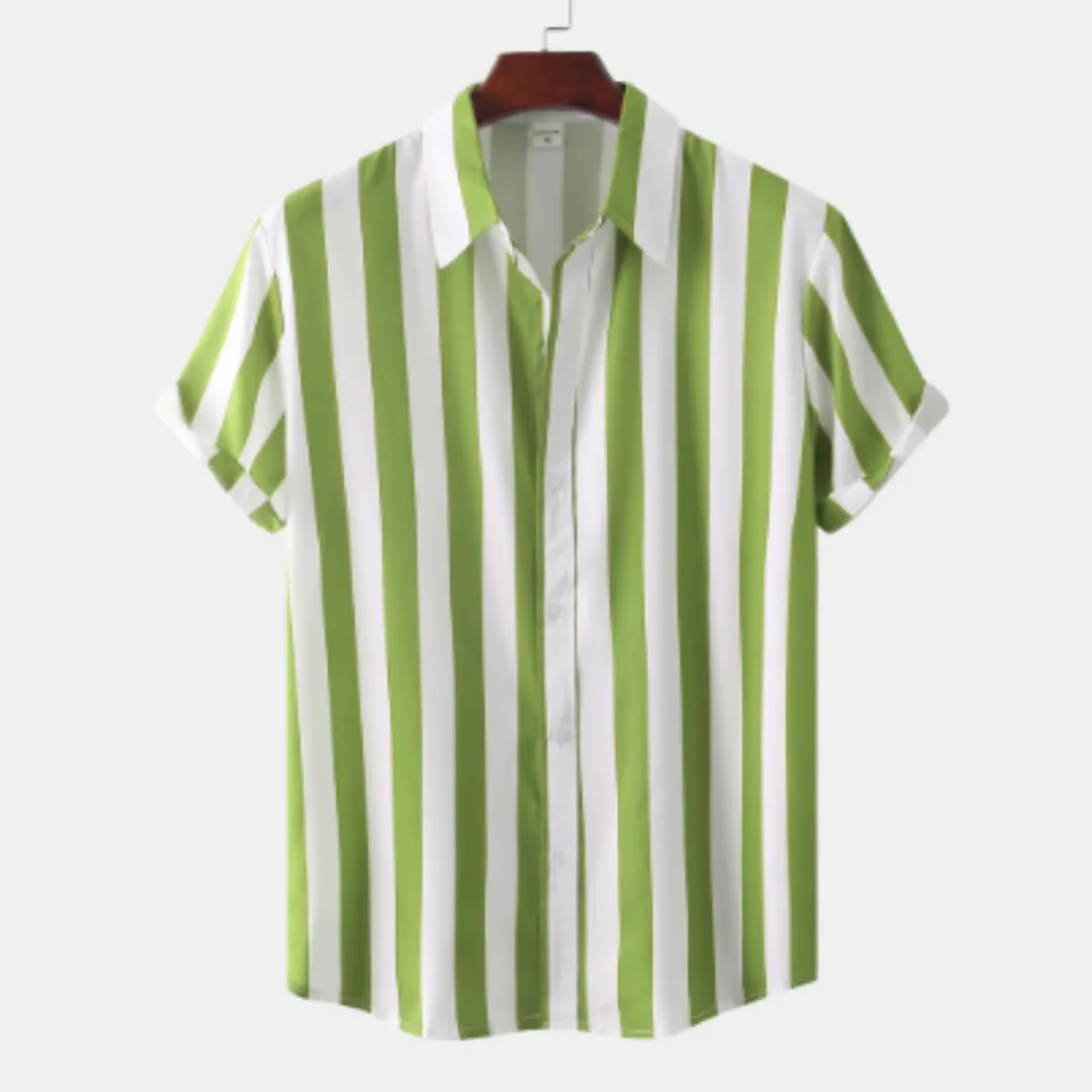 Men's Button Down Stipe Shirt | Short Sleeve