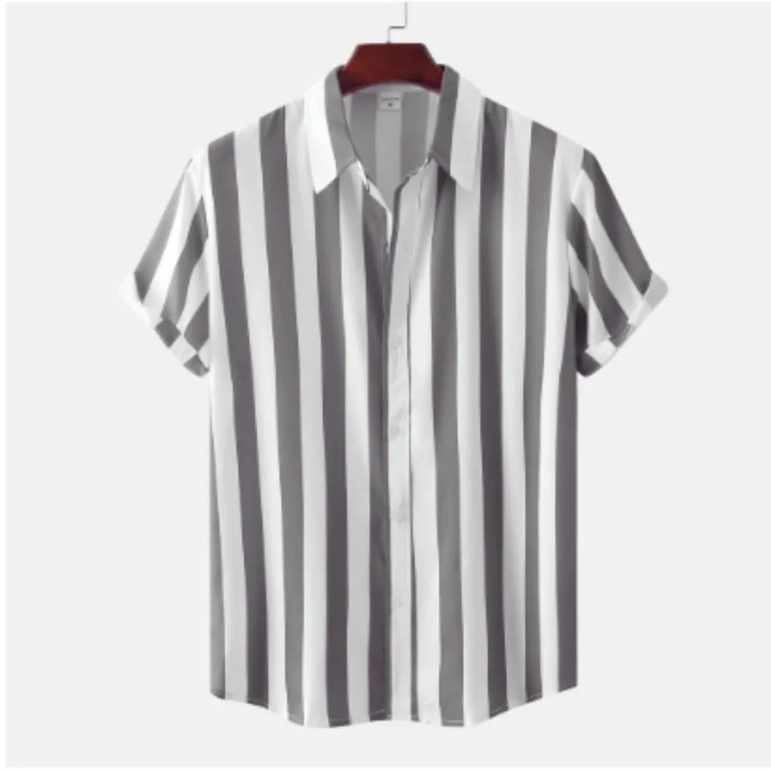 Men's Button Down Stipe Shirt | Short Sleeve