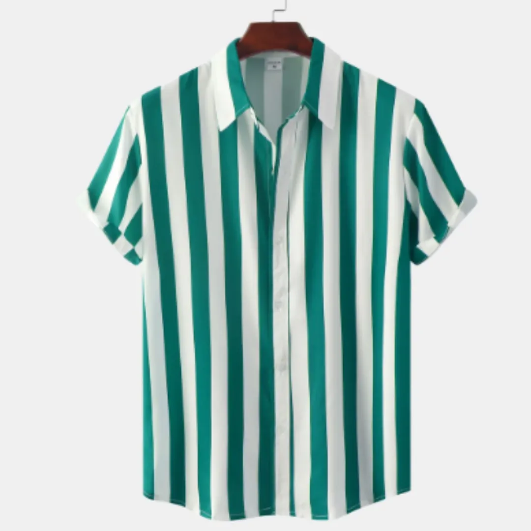 Men's Button Down Stipe Shirt | Short Sleeve