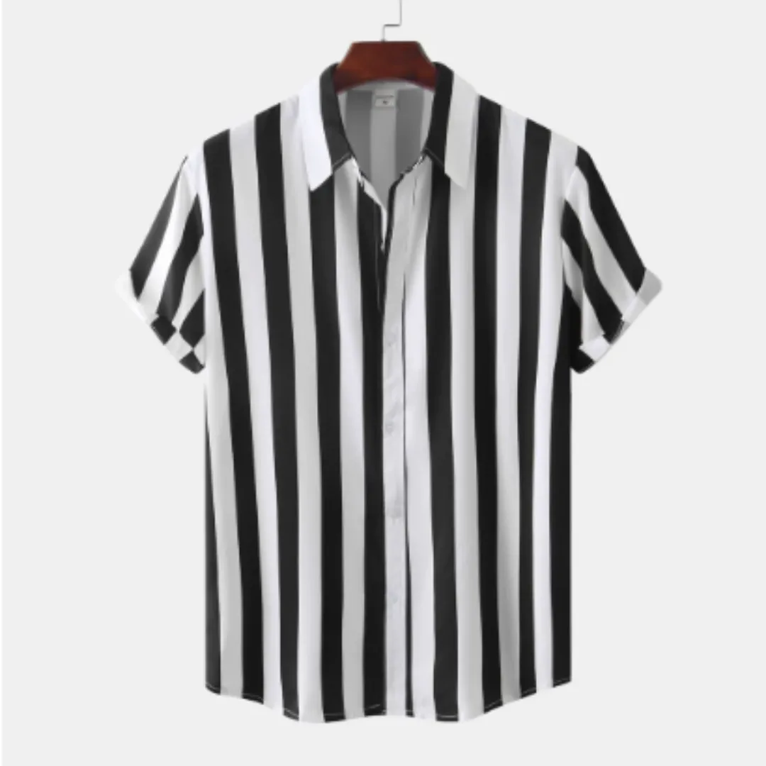 Men's Button Down Stipe Shirt | Short Sleeve