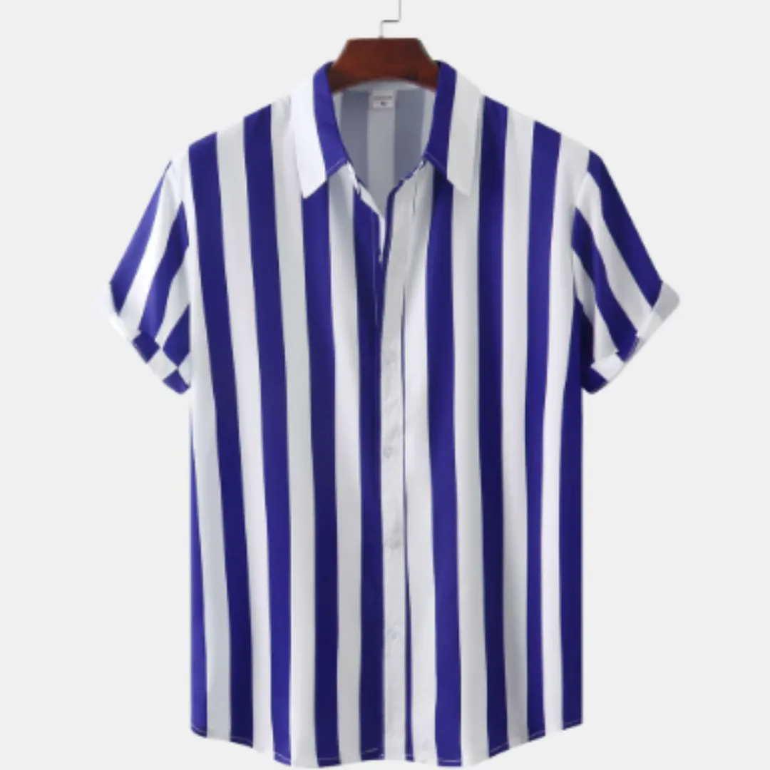 Men's Button Down Stipe Shirt | Short Sleeve