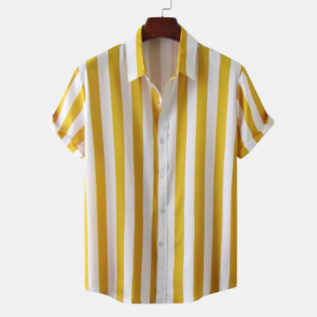 Men's Button Down Stipe Shirt | Short Sleeve