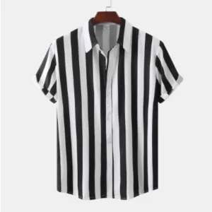 Men's Button Down Stipe Shirt | Short Sleeve