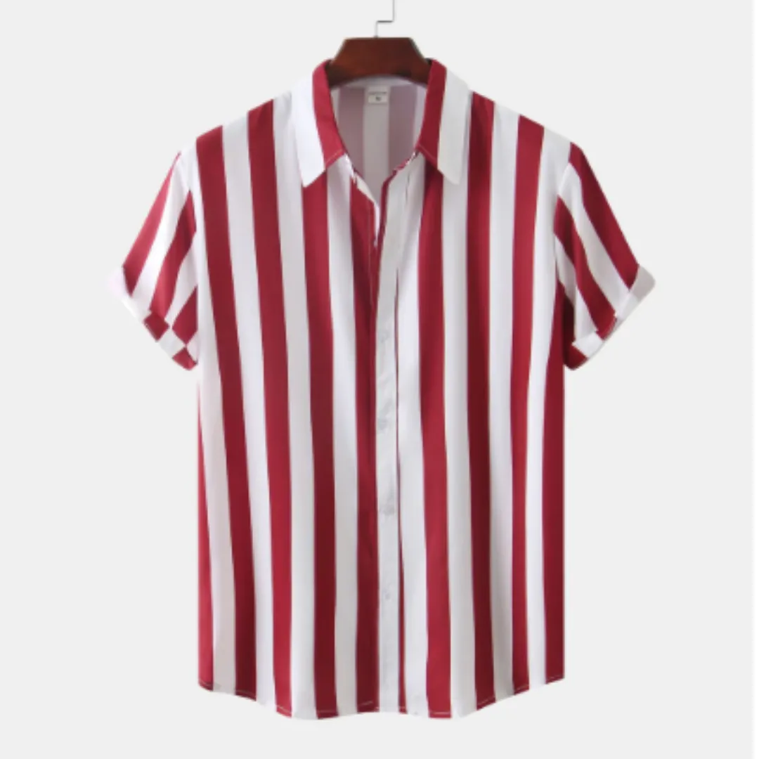Men's Button Down Stipe Shirt | Short Sleeve
