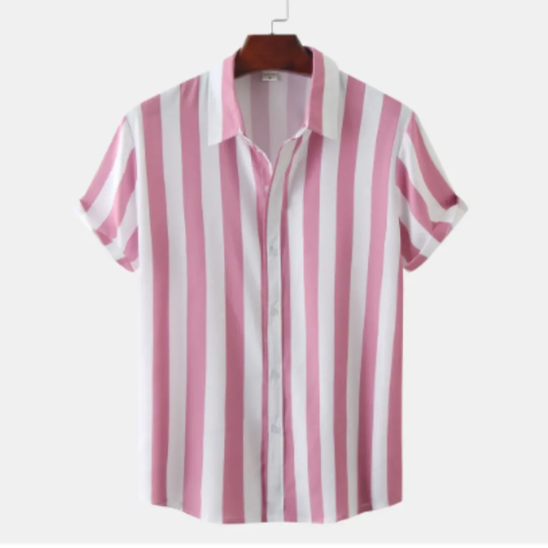 Men's Button Down Stipe Shirt | Short Sleeve