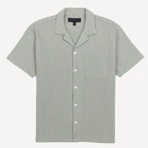 Mens Cool Knit Seersucker Camp Shirt - Dusty Green