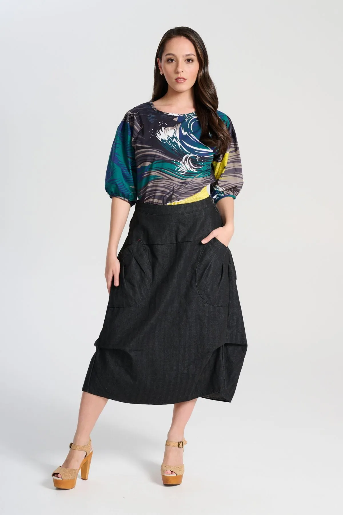 Milwaukee Harper Skirt Black Wash in Denim