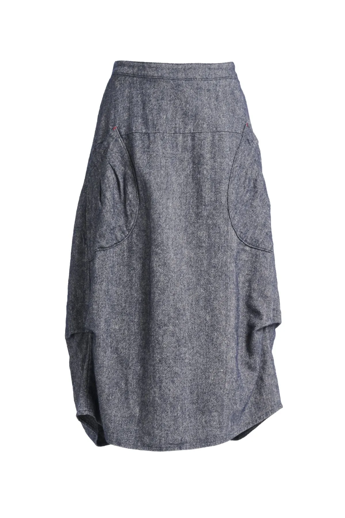 Milwaukee Haven Skirt Navy in Wool/Linen