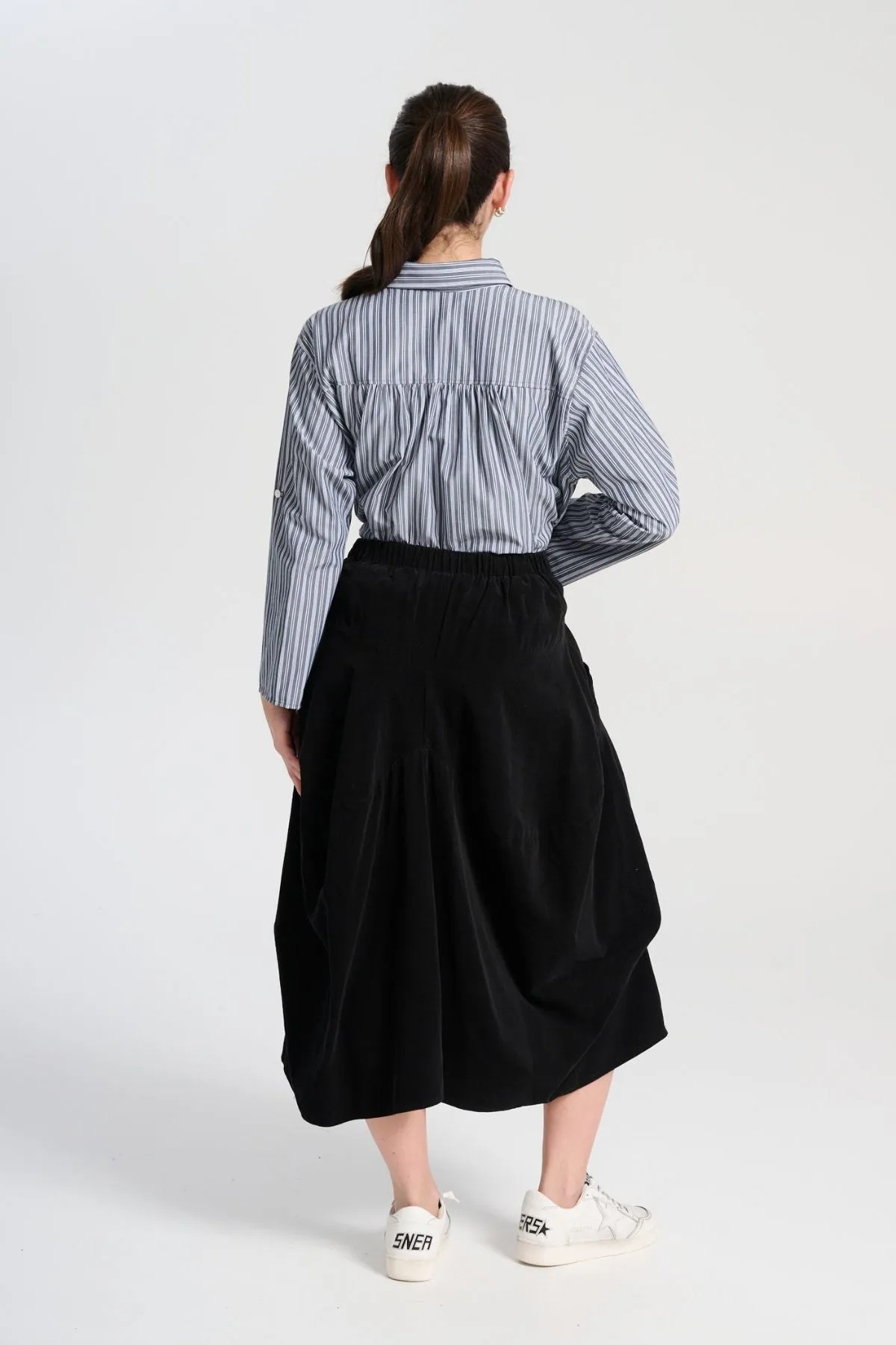 Milwaukee Marlowe Skirt Black in Fine Cord | Pre-Order (L-2XL)