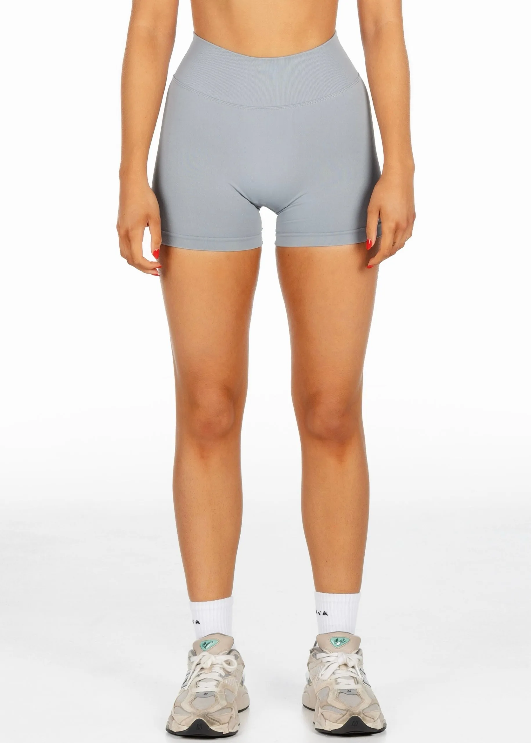 Mini Signature Scrunch Shorts - Light Grey