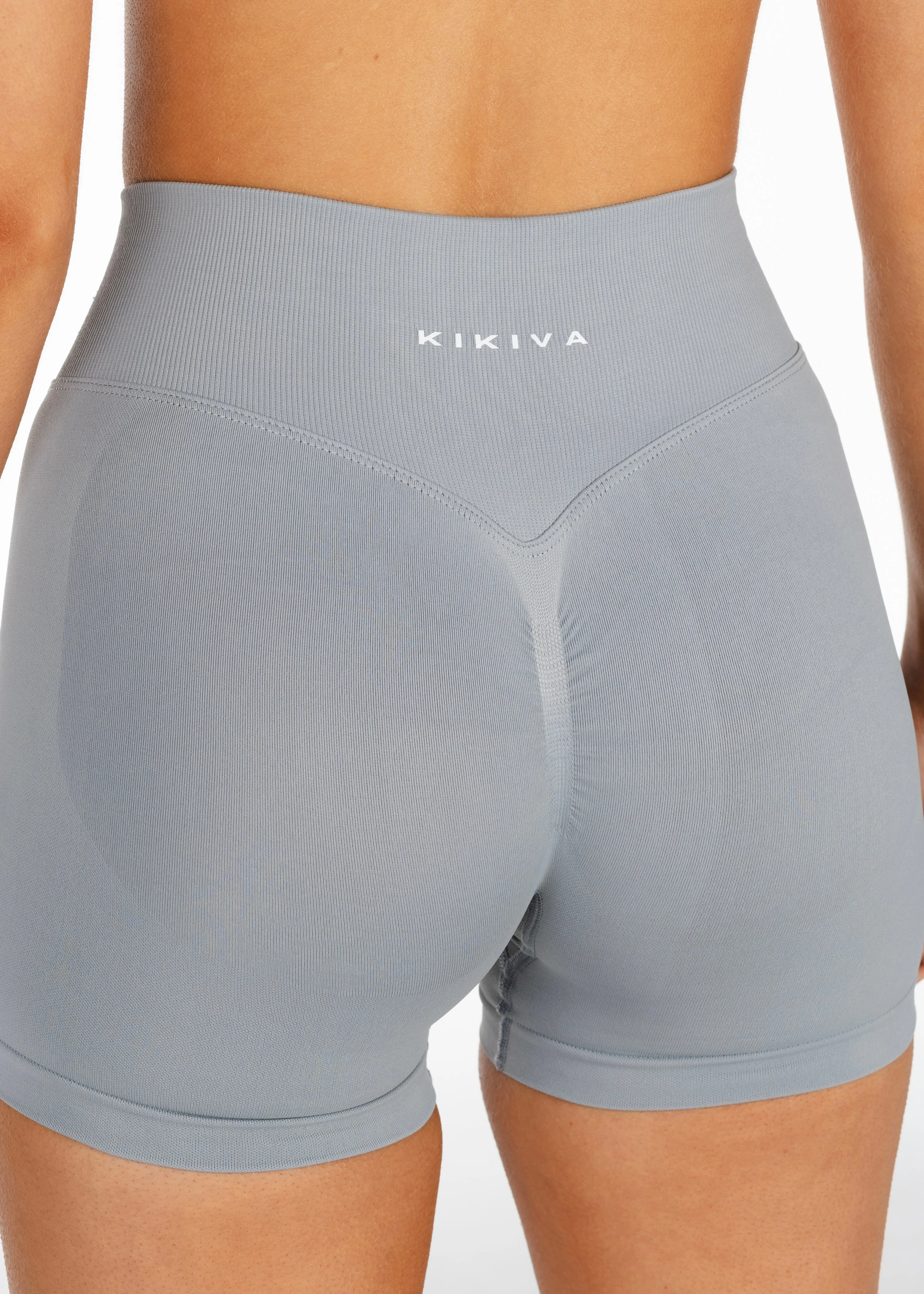 Mini Signature Scrunch Shorts - Light Grey