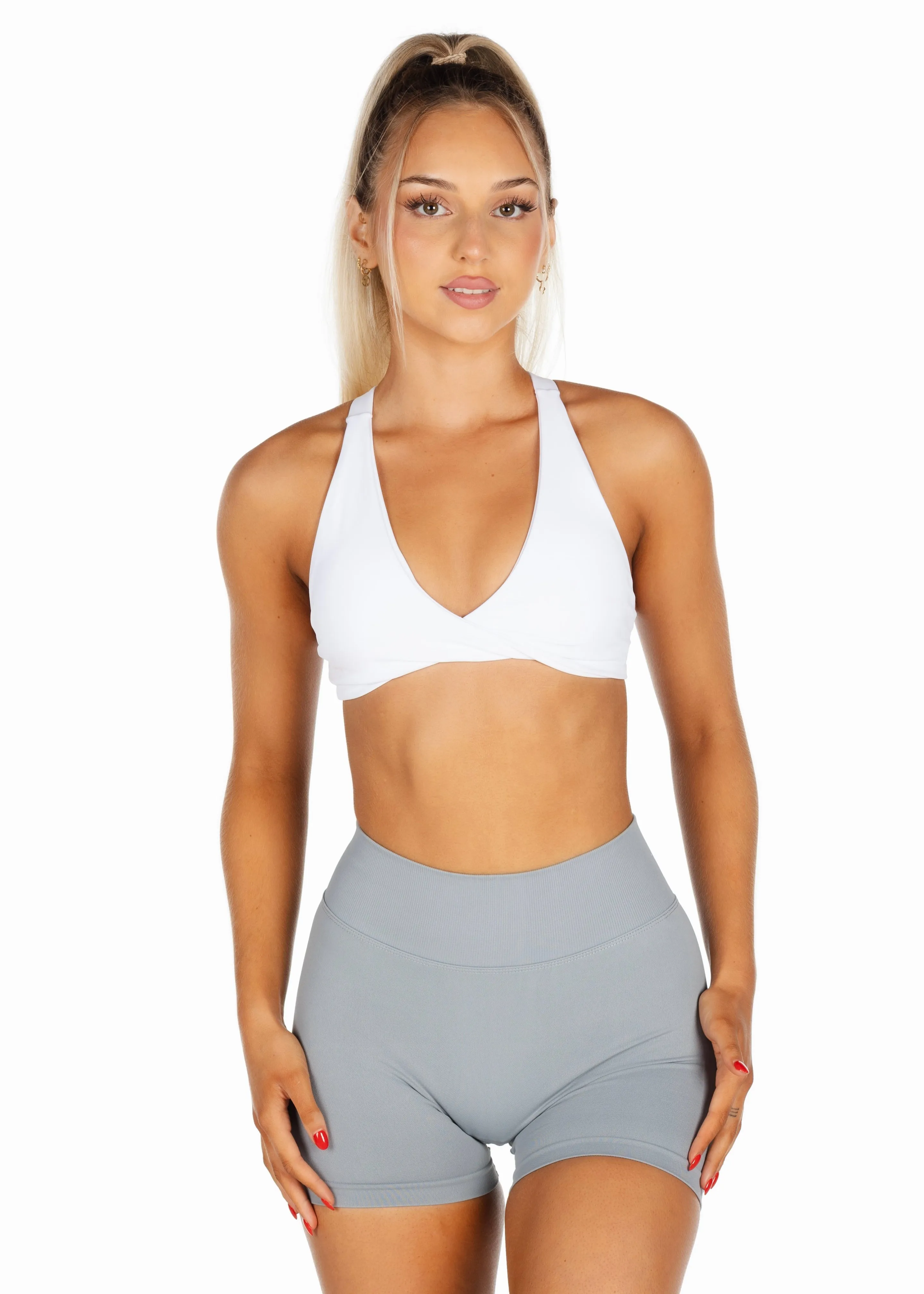 Mini Signature Scrunch Shorts - Light Grey