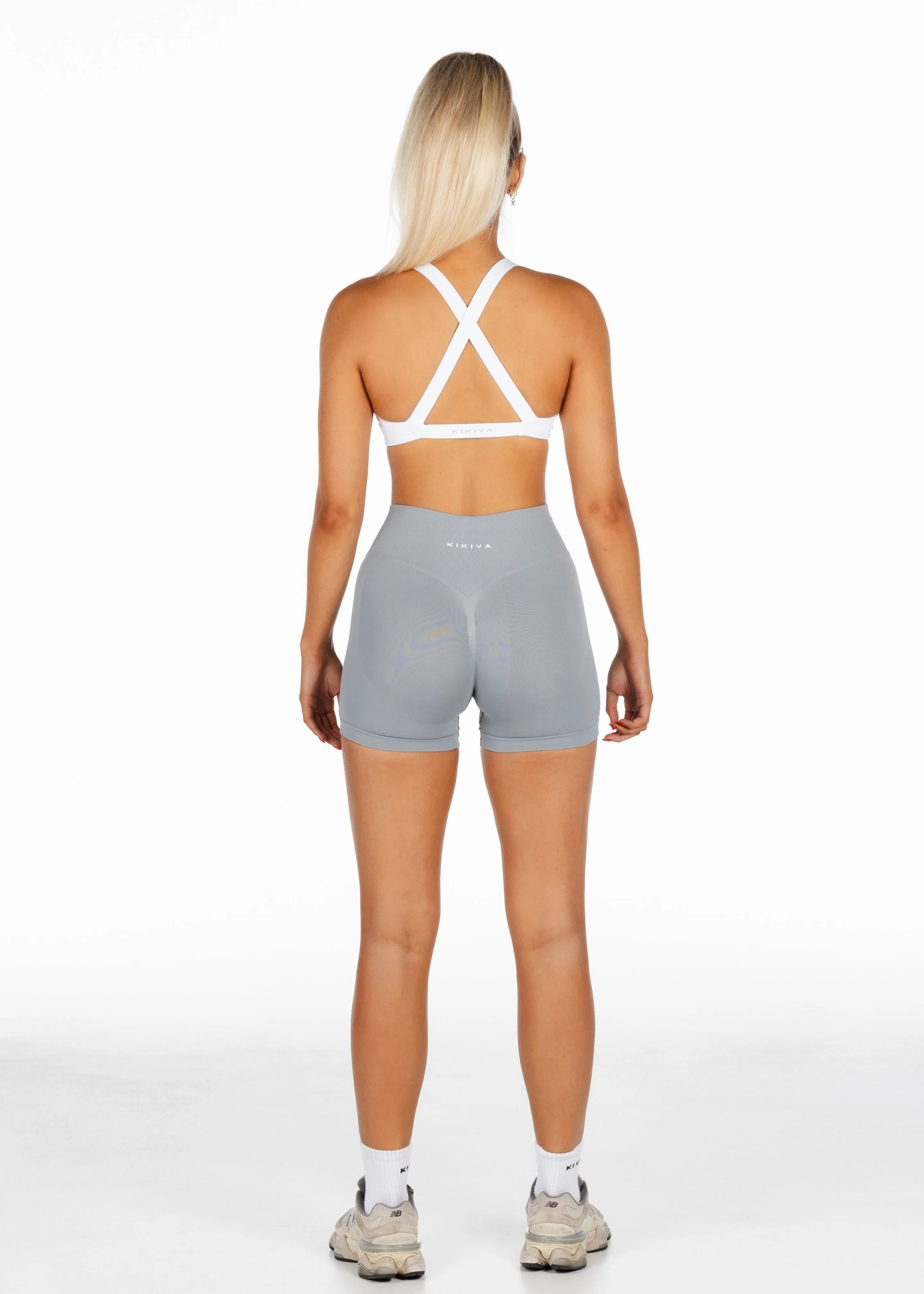 Mini Signature Scrunch Shorts - Light Grey