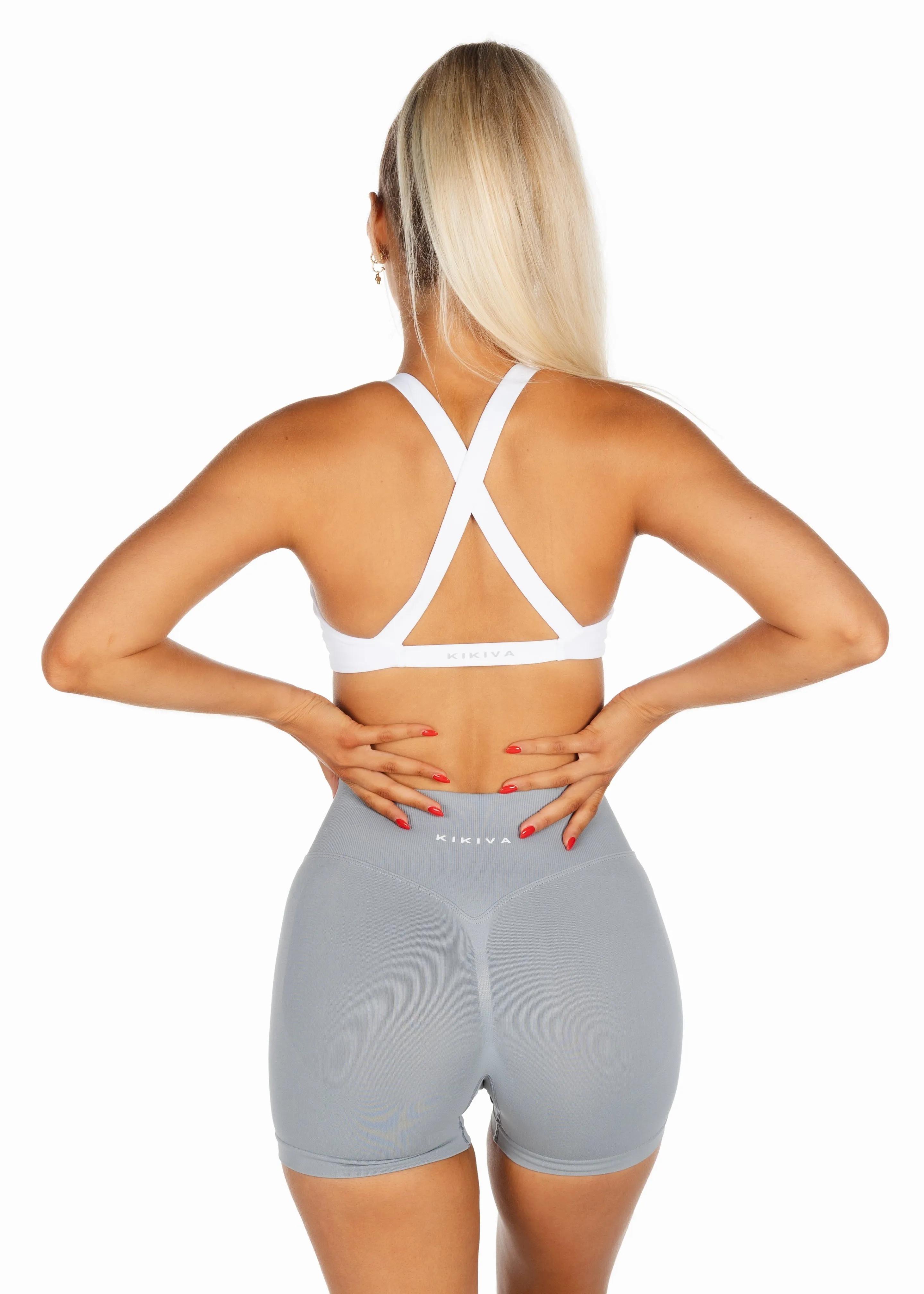 Mini Signature Scrunch Shorts - Light Grey