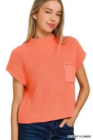 MOCK NECK CROPPED SWEATER